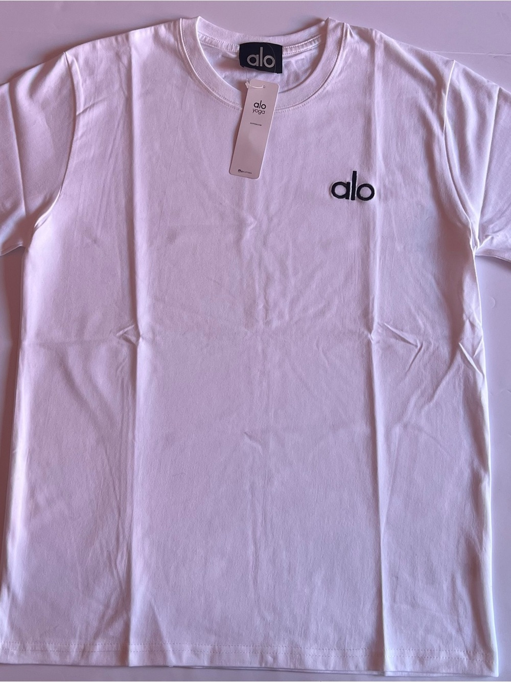 Alo Unisex White Logo Tee